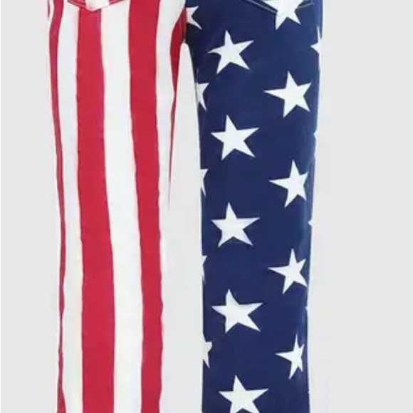 American Flag Pattern High Stretch Mid Rise Bootcut Jeans. Size XL. NWT. - Picture 6 of 10